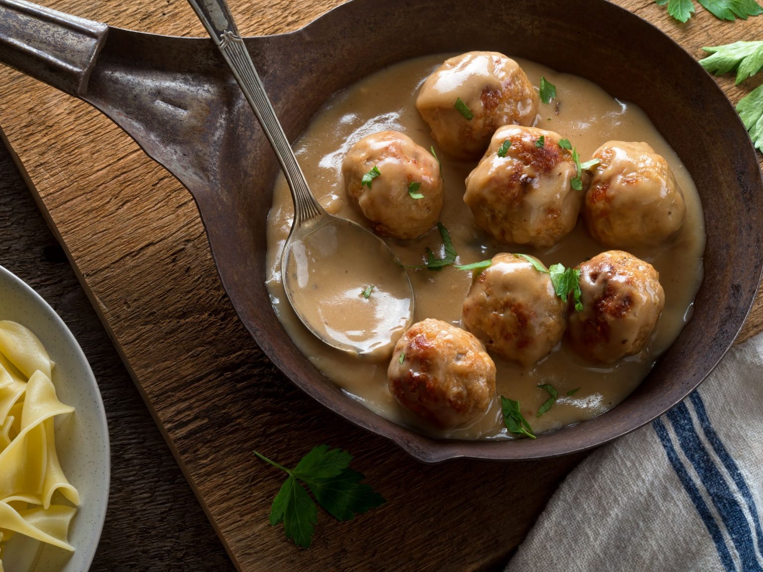Turkey Meatballs Stroganoff with Egg Noodles » Foodom