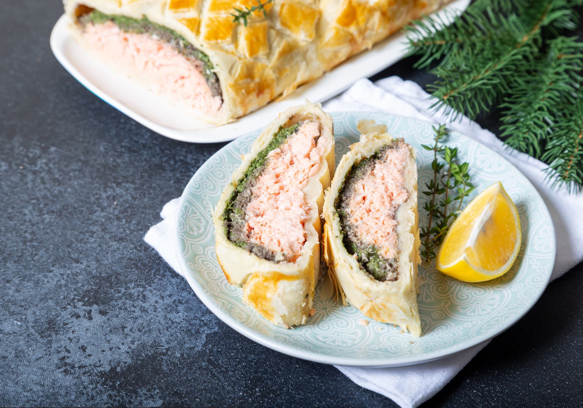Salmon Wellington with Puff Pastry